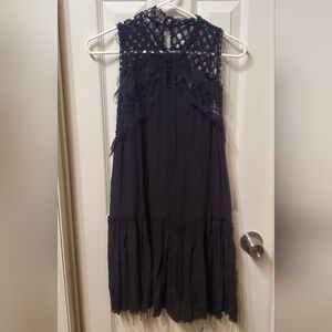 Free People One Black Raw Hem Dress Size Small